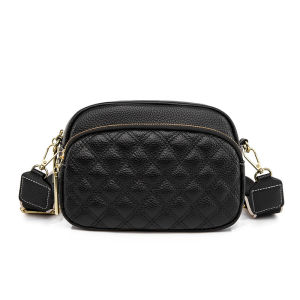 Womens Leather Bag 2026 New versatile diamond-patterned bag a chic and stylish multi-layered shoulder bag or crossbody bag made of soft leather a small bag for women