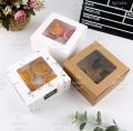 10pcs Cupcake Muffin Brownies Revel Bar Pastry Box Plain Colored Cardboard Packaging Box with or without Holder Handle. 