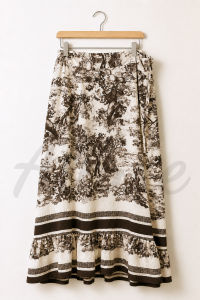 Allure Plus Clothing MARVY Skirt Vintage Toile Print Skirt