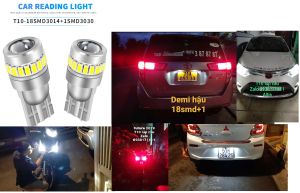 [1 bóng] Đèn led T10 lúp cầu tăng sáng led xi nhan Demi biển số cho xe máy và ô tô