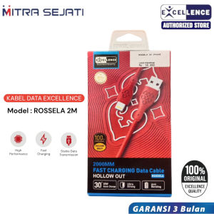 EXCELLENCE Kabel Data Excellence Rosella 2M Lightning/Micro/Type-C 30W Fast Charging Original Berkualitas Tinggi