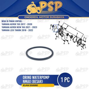 Oring Waterpomp Nmax (Besar) - O Ring Karet Seal Gasket Tutup Waterpump Yamaha Aerox Jupiter MX Lexi