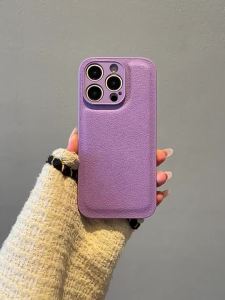 Noble Purple Solid Color Phone Case For iPhone 16 15 14 13 12 11 Pro Max Plus 8Plus X XS XR TPU Leather Cover For