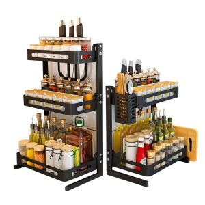 ชั้นวางของในครัว ชั้นวางเครื่องปรุง ชั้นวางสแตนเลส ชั้นวางของในครัว ชั้นวางและภาชนะใส่เครื่องเทศ ที่วางเครื่องครัว 2/3 ชั้น ทนทาน