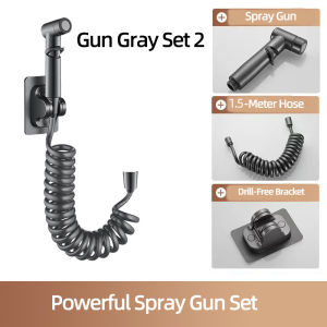 High-Pressure Toilet Bidet Sprayer Set with 3-way Angle Valve Three-Speed Pressure Regulation