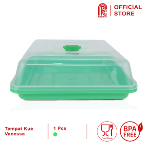 PACIFIC Tempat Kue Segi Plastik 1 Pcs Vanessa Cake Storage Wadah Serbaguna PAC-VANESSA Varian Warna