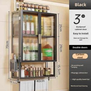 ACB LUCKY STAR Space Saving Bathroom Cabinet with Towel Bar Wall Mounted No Drilling Over Toilet Storage Organizer for Laundry Room Kitchen Shelf Shampoo Holder and Medicine Cabinet