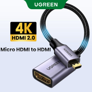 UGREEN 0.22M Micro HDMI to HDMI Cable Male to Female Micro HDMI Adapter Support 4K 60Hz 3D 1080P Ethernet Audio Return for GoPro Hero 6 Hero 5 Black Nexus 10 Tablet ASUS Zenbook Laptop Camera-Intl