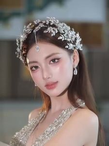 Fashion Crystals Bridal Tiaras Wedding Forehead Brides Hair Accessories Evening Head Wear Glittering Crystal Headpices