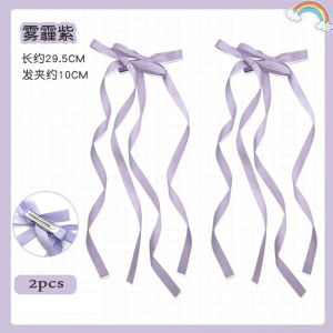 Zy Fashion Balletcore Long Ribbon Bow Hair Clip for Women Korean Style Ins Sweet Duckbill Clip Fashion Girl Hair Pin Hair Accessories