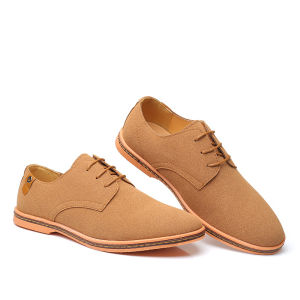 Autumn New Mens Casual Shoes British Mens Shoes Single-Layer Shoes Suede Leather Tendon Bottom Large Size Business Leather Shoes