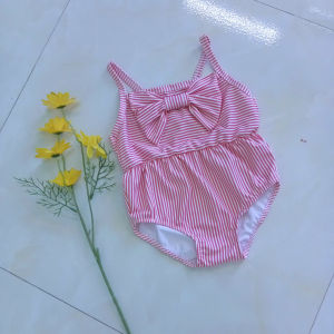 Bộ đồ bơi một mảnh cho bé từ 6 tháng tới 3 tuổi. áo tắm một mảnh đính nơ ngực dễ thương bikini đi biển trẻ em