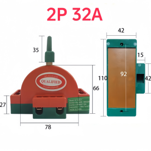 32A/63A/100A Two Pole Disconnect Double 220V Throw Switch DPDT Knife Switch Power Disconnect Switch