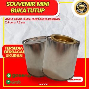 Souvenir Celengan Kaleng Buka-Tutup Polos Mini Murah