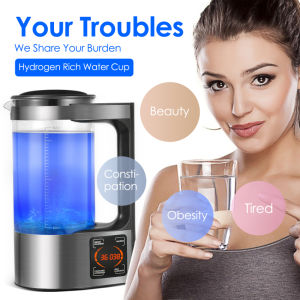 Olmy Hydrogen Rich Water Machine Micro-Electrolysis High Concentration Super Large Capacity 2L Care Cup with Intelligent Thermostat Digital Touch Control LED Display Panel for Home and Office