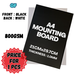 A4 Black Mounting Board / Kadbod Hitam / Cardboard (800GSM) (PRICE FOR 1PCS)