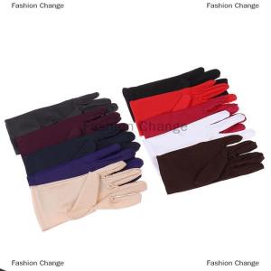 [COD] Fashion Change Girl Satin Short Finger Wrist Gloves Smooth Evening Party Formal Prom Costume