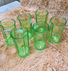 6pcs Drinking Glass Set Octagon Shape Everyday Glassware Crystal Clear Wine Glass Set {DM}