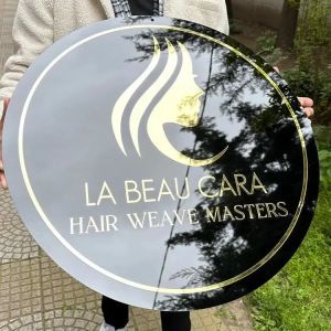 Personalized Circle Acrylic Business Logo Sign Custom Hair Salon Cafe Bar Welcome Sign Round Front Door Sign Name Sign Decor