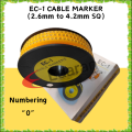 EC-1 CABLE MARKER / WIRE MARKER NUMBERING 0 TO 4 - (2.6MM TO 4.2MM SQ) - 1000PCS/BOX. 