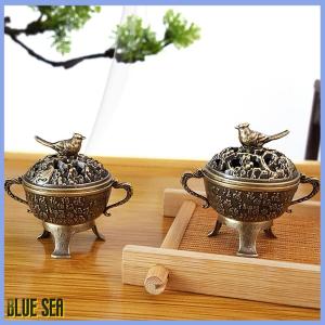 bluesea ที่จุดธูปรูปนกกางเขนนำโชคชามธูปดอกบัวพร้อมด้ามจับอุปกรณ์ฝึกสมาธิโยคะตกแต่งบ้านสไตล์โบราณ