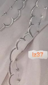 Chiffon Shawl Sulam 4 Edge Embordiery Sulam Viral Veil 4 Edge Design 2 Long Shawl