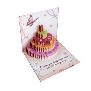 GIORGIONE Folding 3D Birthday Card with Envelope Handmade Pop-Up Greeting Card Message Cards Surprise Birthday Cake Card Birthday Party