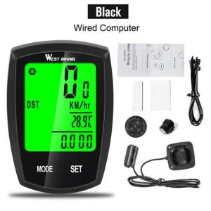 WEST BIKING Bike Computer Wireless Wired Speedometer Odometer Waterproof LCD Backlight Cycling MTB Bicycle Computer Stopwatch