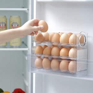30 Grid Egg Tray Egg Storage Box Three Layer Egg Shelf Storage Crisper Refrigerator Safe Tray Layer Box