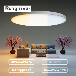 [With Gift]HAN RIVER LED Ceiling Light 48W 36W 20W 3Color Ultra Thin Lampu Siling Dampproof LED Lights for Home Bedroom Light