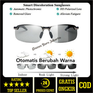 [BISA COD] Kacamata Photocromic Pria - Kacmata Polarized Photocromic Bisa Berubah Warna Siang dan Malam - Kacamata Pria Hitam - Kacamata Pria Wanita Polarized Photocromic Berubah Warna - Kacamata Anti Silau