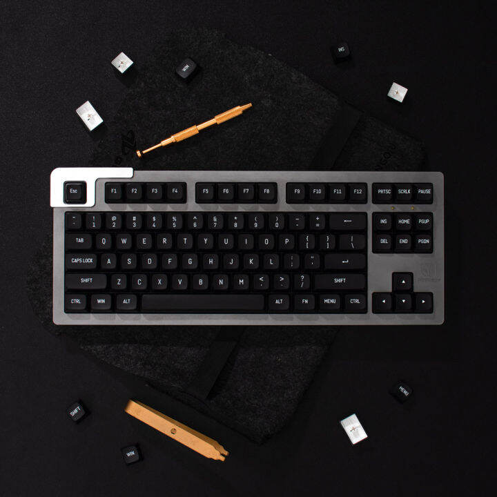 【Keycap Only】150 Keys Double Shot MSA Profile Keycap Minimalist Personalise White Black Theme Keycaps ISO Enter 7U Space Bar For Mechanical Keyboard