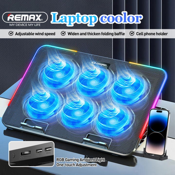 Remax 6 Fans Laptop Cooling Pad Adjustable Foldable Laptop Cooler Pad ...