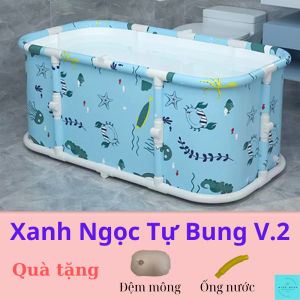 Bồn Tắm Gấp Gọn 1m2 Tự Bung Nâng Cấp(đã ráp sẵn) Ngâm Thuốc Ngâm Đá Cho Bé Tập Bơi Dung tích 250L