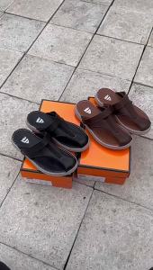 plus Size 2024 Summer New Mens Leather Flip-Flops Light Soft Two-Way Closed Toe Flip-Flops Casual Mens Shoes ㏇L0529