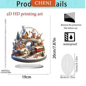 [COD] CHENJ อุปกรณ์ตกแต่งโต๊ะซานตาคลอส2D ฐานเครื่องประดับคริลิคคริสต์มาส2026วันคริสต์มาส