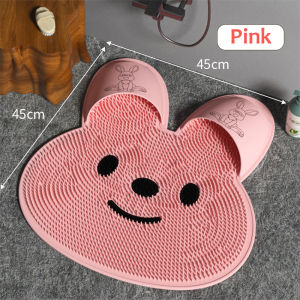 Shower Foot Scrubber Mat Silicone Rabbit Bathroom Non Slip Pad Non-Slip Feet Massage Mat