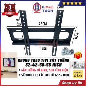 Khung Treo Tivi Thẳng 32-55 Inch Cố Định Sát Tường Cao Cấp Hỗ Trợ Tv 32-40-43-50-55 Inch Quà 30K Bộ Ốc Vít-H2Pro Tech