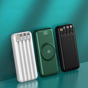 TechFave All-In-1 Powerbank 20000mAh/10000mAh Wireless Charging Built-in Cables Lightning/Type C/Micro USB LED [SG]