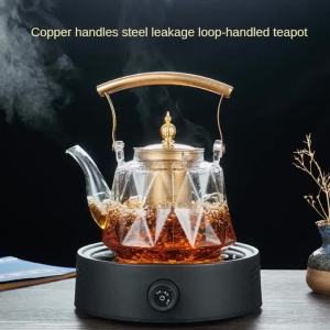 1L Glass Teapot with Removable Infuser Filterable Household Heat-resistant Glass Steamed Tea Brewed Teapot Transparent Teapot