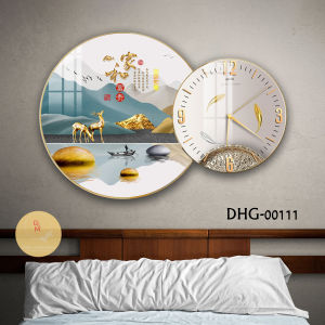 Tranh đồng hồ treo tường 3D ghép đôi tranh đồng hồ tráng gương trang trí phòng khách phòng ngủ - Tranh Tường Shop GM03