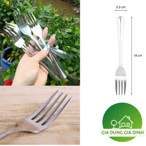 Nĩa inox 4 răng dài 18cm ăn cơm sườn bò bít tết Nĩa ăn cao cấp sang trọng nhà hàng quán ăn NSD2 Anphacook