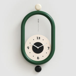 Minimalist Nordic Series Swing Wall Clock New Hot Sale Home Living Room Simple and Fashion Mute Clock Creative Vintage Art Decorations 47*24cm