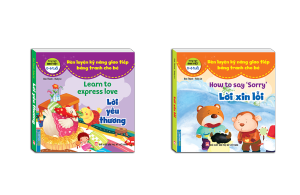 Combo 2c - Rèn luyện kỹ năng giao tiếp bằng tranh cho bé - Lời xin lỗi & lời yêu thương (song ngữ Anh - Việt)