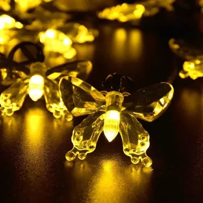 Butterfly Solar lights String Street Garland Outdoor Decoration For Garden Lawn Tree Christmas Decorative Flower Festoon light LED Outdoor creative cute design christmas light Christmas lights holiday lights outdoor garden lights Outdoor Solar Powered Str