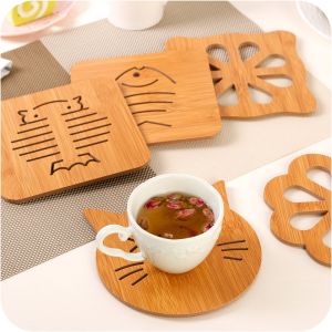 Miếng lót nồi bằng gỗ nhiều hình decor cho bếp xinh - miếng lót ly lót nồi chống nóng chất liệu bằng gỗ chịu nhiệt
