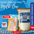1 kg MILK ONE Goat's milk replacer for Pets + Pet Milk Bottle set DOG MILK REPLACEMENT FOR PUPPIES DOG MILK REPLACER. 