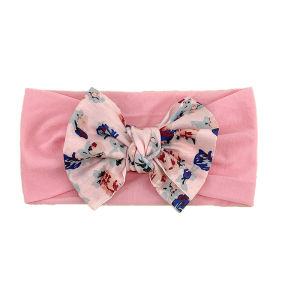 Flower Pattern Big Bow Baby Headband Sweet Color Children Elastic Headbands Princess Girls Hair Accessories