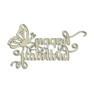 Happy Birthday Butterfly Die Cut Metal Embossing Stencils Carbon Steel Cutting Dies for Card Making Scrapbooking Craft