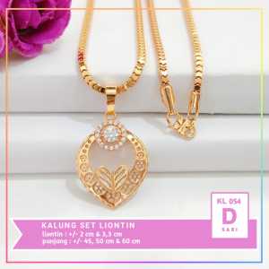 Cute Jewelry Kalung Set Liontin Dewasa Milano Kaca Permata Labu Besar Kalung Lapis Emas 18K KL 054